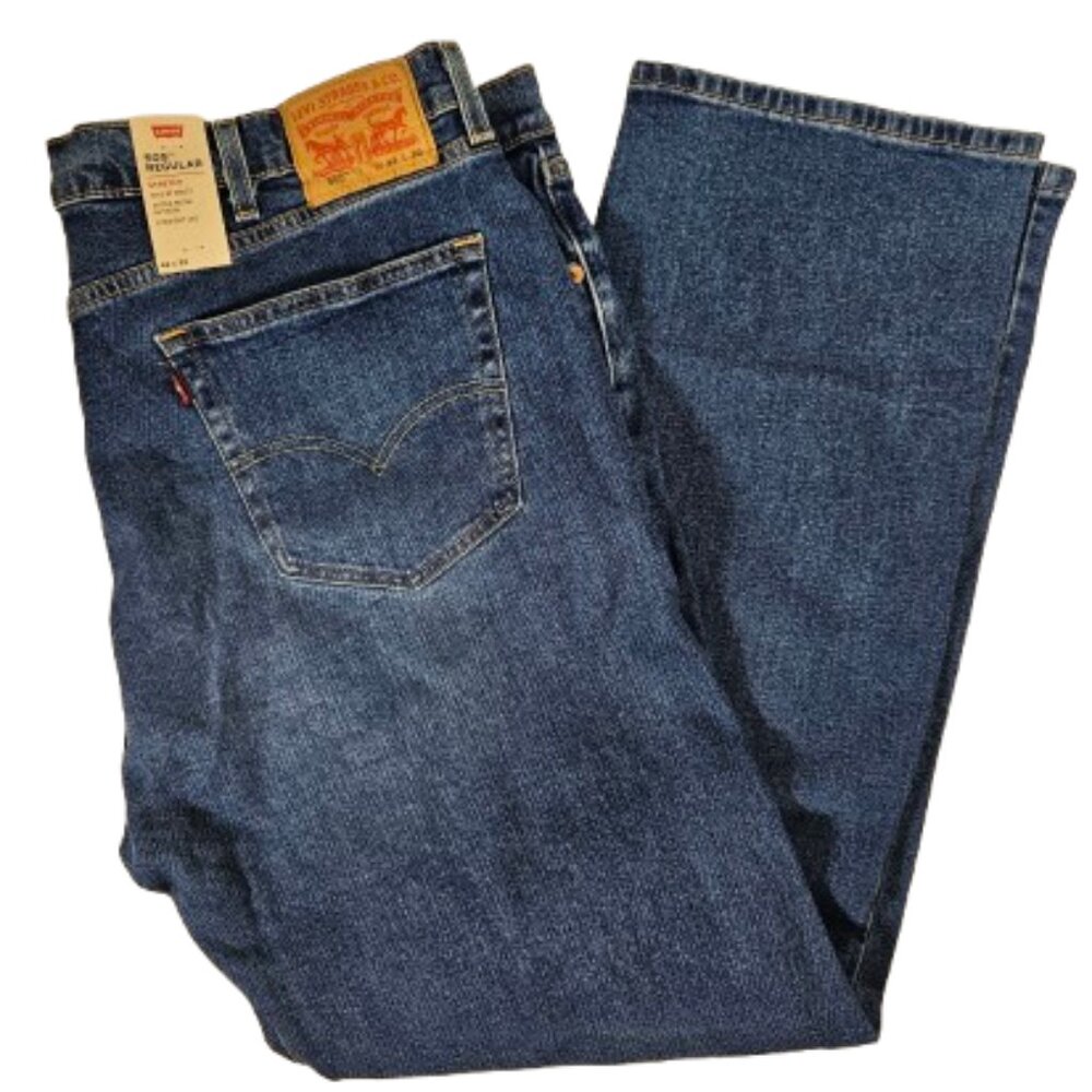 Levi's 505 Regular Blue Jeans Men's Size W42 L32 Stretch Straight Leg